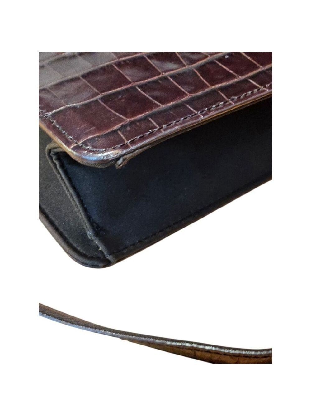 Enzo Angiolini Croc-Embossed Crossbody Bag in Brown - Picture 13 of 16